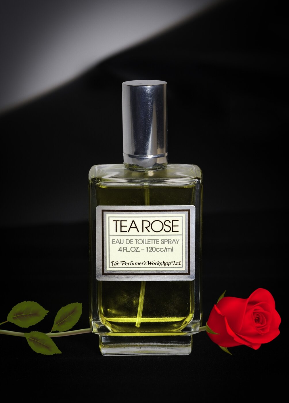 Tea Rose perfume bottle product photograph by The Perfumer's Workshop